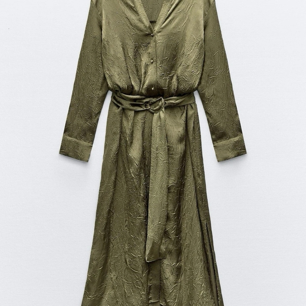Zara Olive Long Sleeve Dress
